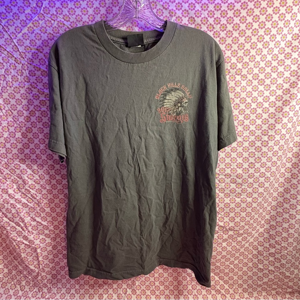 Sturgis Black Hills‎ Rally 2017 T-Shirt Medium Gray Hot Leathers Skull Headdress
